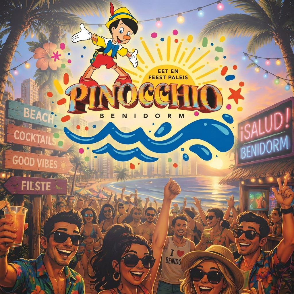 Poster Spektaculaire Winterseizoen Opening van Eetcafé Pinocchio